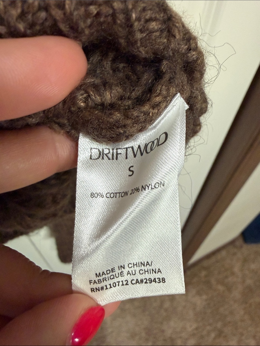 DRIFTWOOD Brown Chunky Knit Button-Front Cardigan - Picture 5 of 6